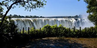 Victoria Falls waterfall during a day trip from Kasane, Zimbabwe